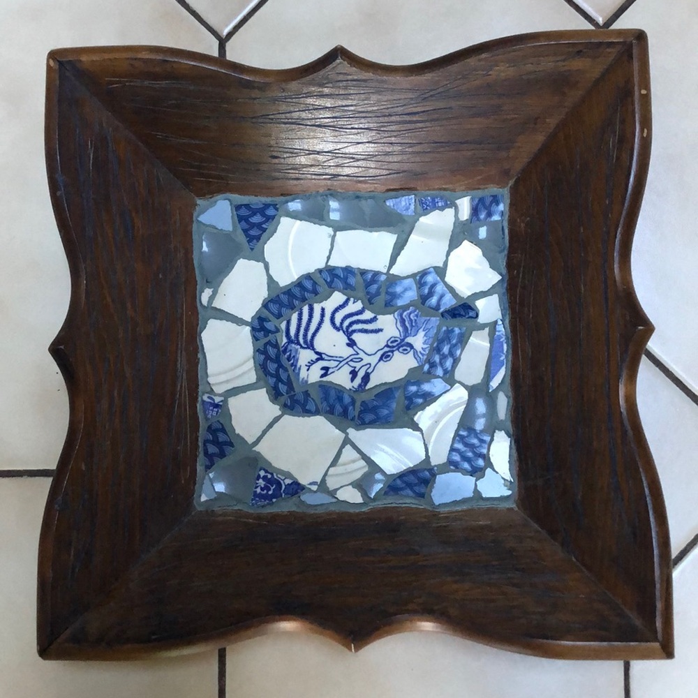 ⭐️Reclaimed Wood and Tile Dish